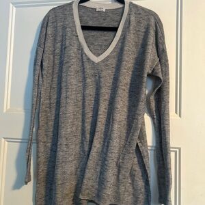 Wilfred Heather Gray V-Neck Long Sleeve Top